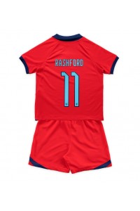 Englanti Marcus Rashford #11 Jalkapallovaatteet Lasten Vieraspeliasu MM-kisat 2022 Lyhythihainen (+ Lyhyet housut)